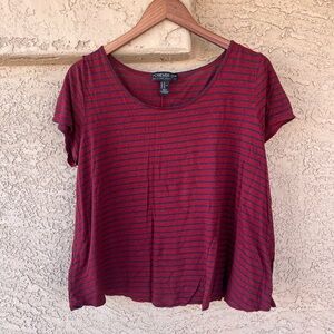 Forever 21 Women’s Wine & Navy Colored Stripped Tee - Plus Size